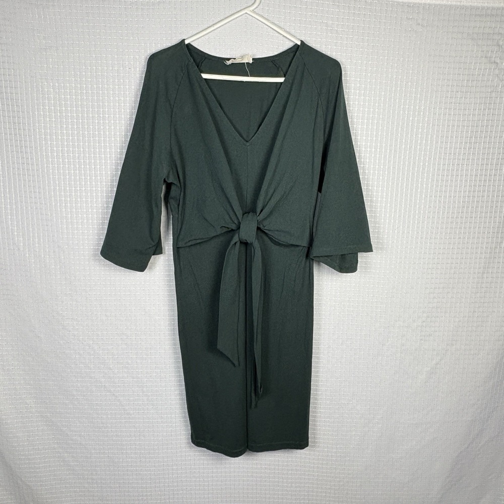 Synergy Organic Clothing Dress Tie Front Sustainable Earthy Womens Small‎